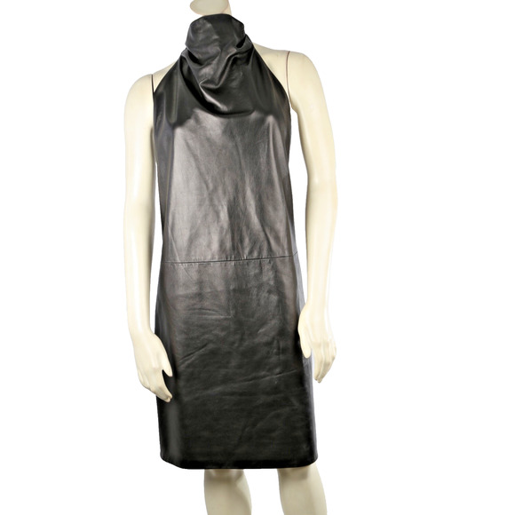 Proenza Schouler Selena Lambskin Leather Twist Back Knee Length Backless Dress 2 - Picture 1 of 15